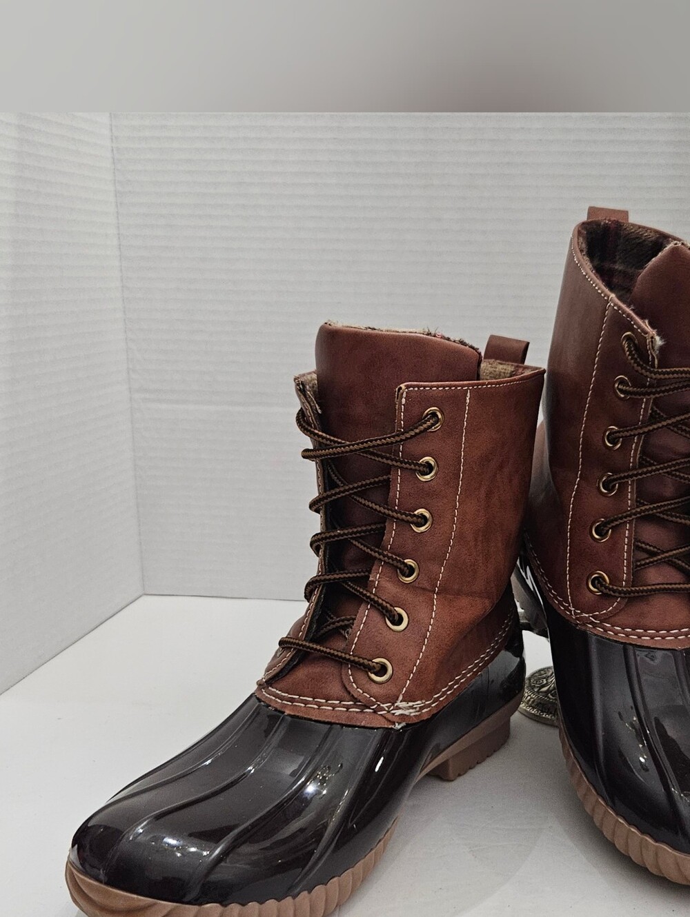 Yoki AXNY Dylan Women's Winter Duck Boots Size 8 Brown Two Tone - Picture 2 of 6